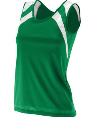 Augusta Sportswear 313 Women's Wicking Tank with Shoulder Insert Kelly/ White