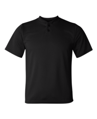 Augusta Sportswear 427 Youth Performance Two-Button Henley Black