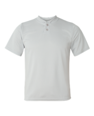 Augusta Sportswear 427 Youth Performance Two-Button Henley Silver Grey
