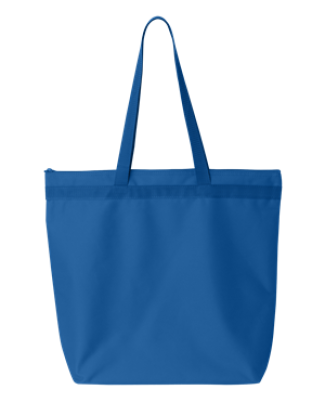 8802 UltraClub® Zippered Recycled Polyester Tote ROYAL