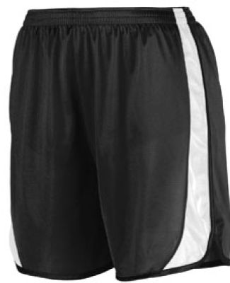 Augusta Sportswear 327 Wicking Track Short with Side Insert Black/ White
