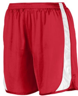 Augusta Sportswear 327 Wicking Track Short with Side Insert Red/ White