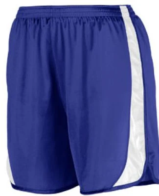 Augusta Sportswear 327 Wicking Track Short with Side Insert Purple/ White