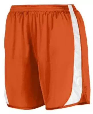 Augusta Sportswear 328 Youth Wicking Track Short with Side Insert Orange/ White