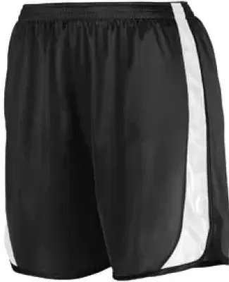 Augusta Sportswear 328 Youth Wicking Track Short with Side Insert Black/ White