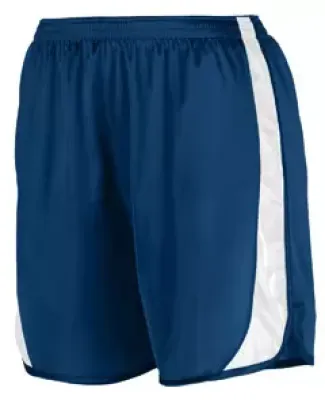 Augusta Sportswear 328 Youth Wicking Track Short with Side Insert Navy/ White
