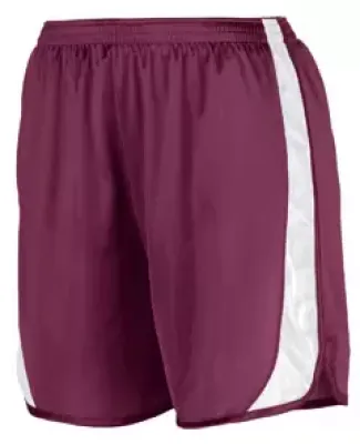 Augusta Sportswear 328 Youth Wicking Track Short with Side Insert Maroon/ White