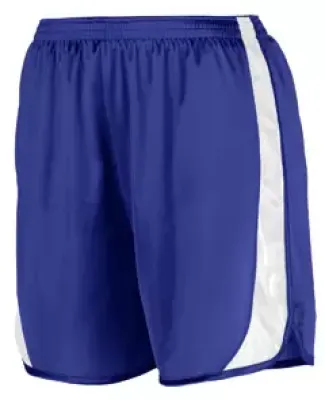 Augusta Sportswear 328 Youth Wicking Track Short with Side Insert Purple/ White