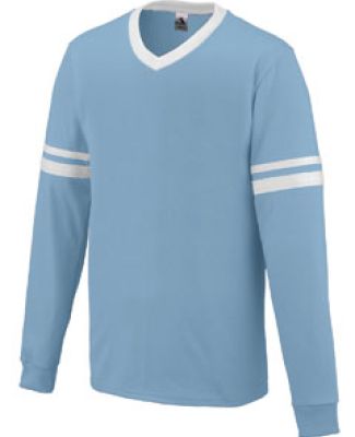 Augusta Sportswear 372 Long Sleeve Stripe Jersey Light Blue/ White