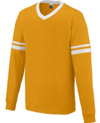 Augusta Sportswear 372 Long Sleeve Stripe Jersey Gold/ White