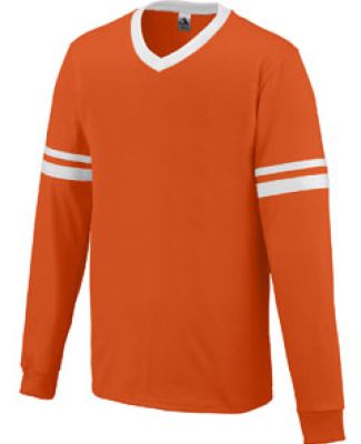 Augusta Sportswear 372 Long Sleeve Stripe Jersey Orange/ White