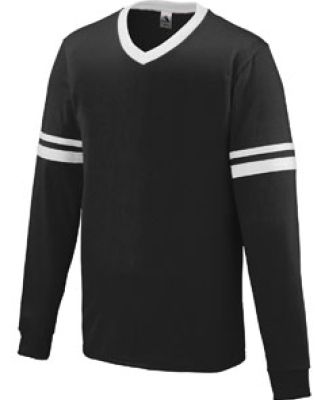 Augusta Sportswear 372 Long Sleeve Stripe Jersey Black/ White