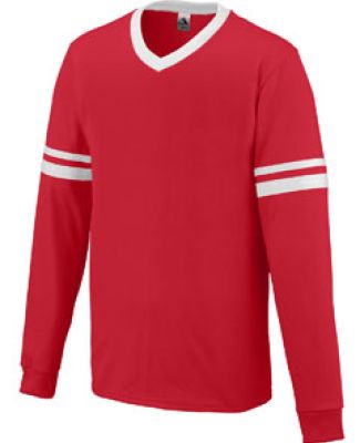 Augusta Sportswear 372 Long Sleeve Stripe Jersey Red/ White
