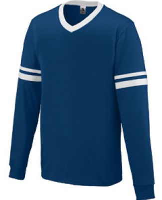 Augusta Sportswear 372 Long Sleeve Stripe Jersey Navy/ White