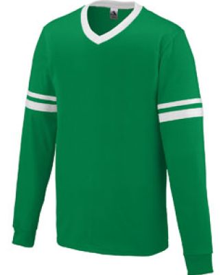 Augusta Sportswear 372 Long Sleeve Stripe Jersey Kelly/ White
