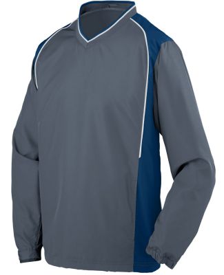 Augusta Sportswear 3745 Roar Diamond Tech V-Neck Windshirt Graphite/ Navy/ White