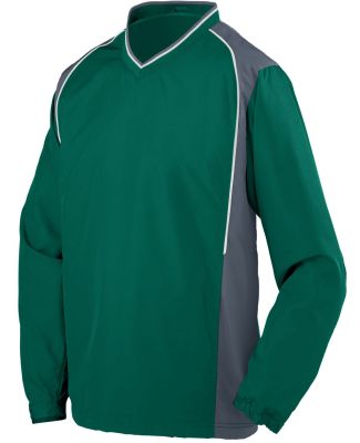Augusta Sportswear 3745 Roar Diamond Tech V-Neck Windshirt Dark Green/ Graphite/ White