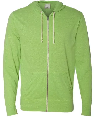 8268 J. America - Vintage Twisted Slub Full-Zip Hooded T-Shirt Grass Green