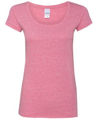 J America 8260 Ladies' Twisted Slub Scoopneck T-Shirt Cosmo Pink