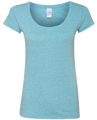 J America 8260 Ladies' Twisted Slub Scoopneck T-Shirt Maui Blue