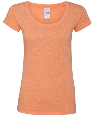 J America 8260 Ladies' Twisted Slub Scoopneck T-Shirt Atomic Orange