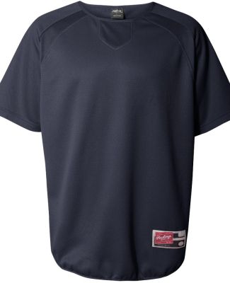 Rawlings 0705 Short Sleeve Flatback Mesh Fleece Pullover Navy