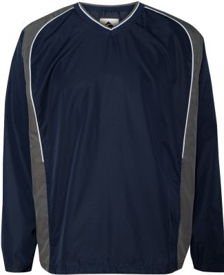 Augusta Sportswear 3745 Roar Diamond Tech V-Neck Windshirt Navy/ Graphite/ White