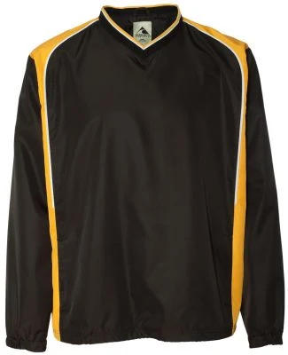 Augusta Sportswear 3745 Roar Diamond Tech V-Neck Windshirt Black/ Gold/ White