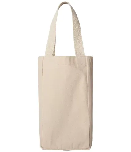 1726 Liberty Bags - Double Bottle Wine Tote NATURAL