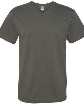 6907 LA T Adult Fine Jersey V-Neck T-Shirt CHARCOAL