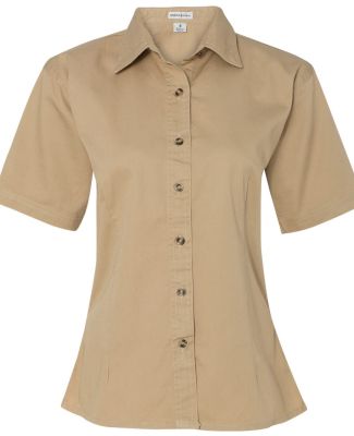 Sierra Pacific 5202 Women's Short Sleeve Cotton Twill Shirt Khaki