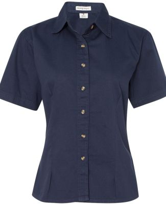 Sierra Pacific 5202 Women's Short Sleeve Cotton Twill Shirt Navy