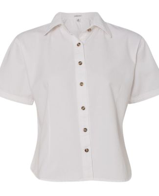 Sierra Pacific 5202 Women's Short Sleeve Cotton Twill Shirt White