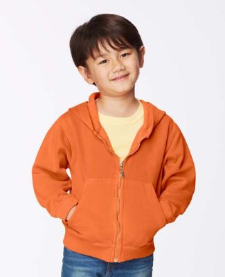 C7755 Comfort Colors Drop Ship Youth 10 oz. Garment-Dyed Full-Zip Hooded Sweatshirt