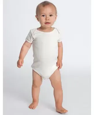 American Apparel 4001ORW Infant Organic Baby Rib Short-Sleeve One-Piece Natural