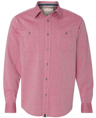 Weatherproof 154885 Vintage Chambray Long Sleeve Shirt Garnet