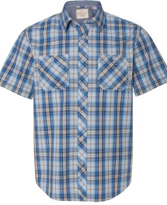 Weatherproof 154620 Vintage Plaid Short Sleeve Shirt River Blue