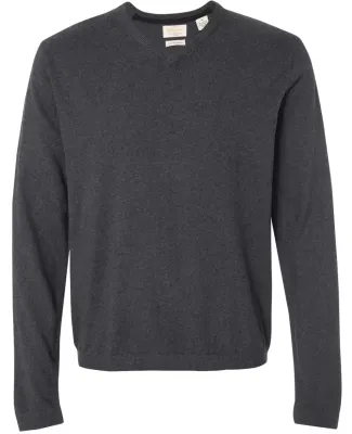 Weatherproof 151377 Vintage Cotton Cashmere V-Neck Sweater Charcoal Heather