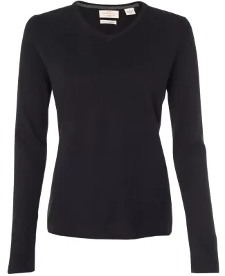Weatherproof W151363 Vintage Women's Cotton Cashmere V-Neck Sweater Black