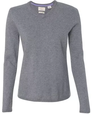Weatherproof W151363 Vintage Women's Cotton Cashmere V-Neck Sweater Medium Grey Heather
