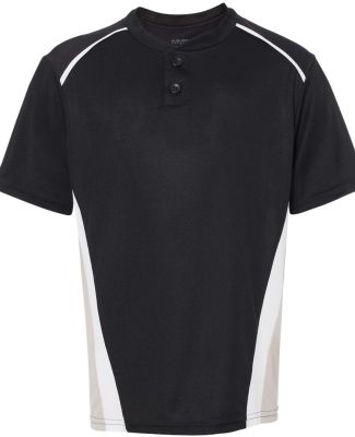 Augusta Sportswear 1526 Youth RBI Performance Jersey Black/ Silver Grey/ White