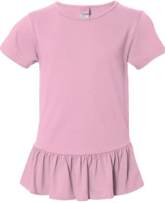 2627 LA T Girls' Fine Jersey Ruffle T-Shirt PINK