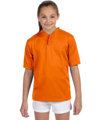 Augusta Sportswear 427 Youth Performance Two-Button Henley Orange