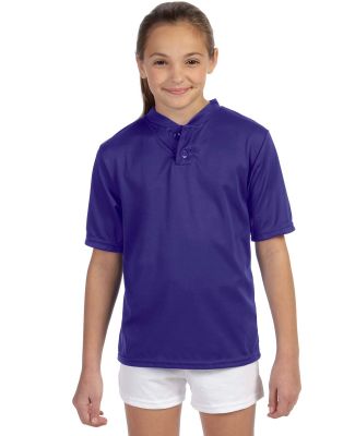 Augusta Sportswear 427 Youth Performance Two-Button Henley Purple
