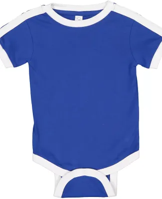 Rabbit Skins 4432 Infant Soccer Ringer Fine Jersey Bodysuit ROYAL/ WHITE