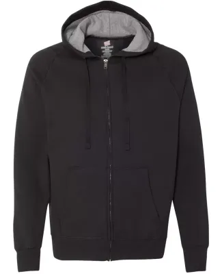 Hanes HN280 Nano Full Zip Hooded Sweatshirt Black
