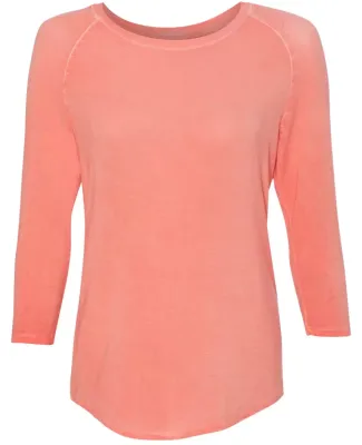 8232 J. America - Women's Oasis Wash 3/4 Sleeve T-Shirt Fusion Coral