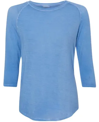 8232 J. America - Women's Oasis Wash 3/4 Sleeve T-Shirt Deep Periwinkle