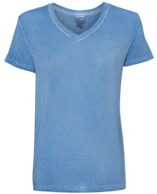 8132 J. America - Women's Oasis Wash V-Neck T-Shirt Deep Periwinkle