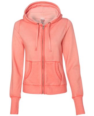 8665 J. America Women's Oasis French Terry Full-Zip Hoodie Fusion Coral